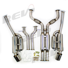 REV9 FOR Nissan 370Z VQ37 Dual Cat-Back Exhaust with Double Walled Muffler Tip, Stainless Steel