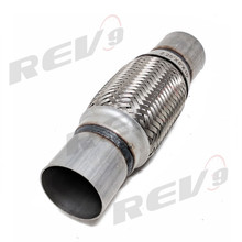 Rev9 Stainless Steel Flex Pipe Exhaust Couplings with Mild Steel Extensions, 2.25x6x10 inch