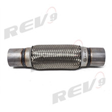 REV9 Stainless Steel Flex Pipe Exhaust Couplings with Mild Steel Extensions, 2.25x8x12 inch