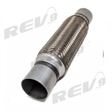 REV9 Stainless Steel Flex Pipe Exhaust Couplings with Mild Steel Extensions, 2.5x10x14 inch
