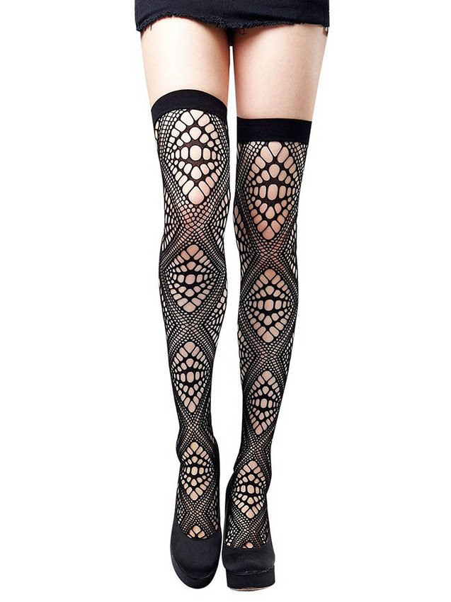 Sexy Thigh High Stockings With Keyhole Design And Are Stretchable