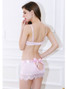 Lovely Lingerie Set With Lace Trim Design In Pink With Cut Out Bottom And Satin Bow