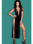 Tantalising Gown Lingerie With Open Sides Equipped With Adjustable Halter Neck, Adjustable Back Tie, Deep V Front With G String
