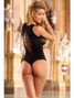 Sexy Teddy Lingerie Body Stocking With Open Strap Back Design Equipped With Collar Neck Style