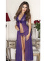 Long Violet Purple Lace Flyaway Gown Chemise Lingerie will ignite the ravishing siren inside you