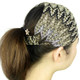 kilofly Knit Crochet Headband, Wavy Fantasy, with Faux Pearl Flower Hair Band
