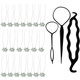 kilofly Rhinestone Flower Hair Pins Set of 20 + Hair Styling Bun Maker Tools