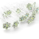 kilofly Rhinestone Flower Hair Pins Set of 20 + Hair Styling Bun Maker Tools