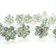 kilofly Rhinestone Flower Hair Pins Set of 20 + Hair Styling Bun Maker Tools
