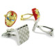 kilofly Cufflinks Combo [Set of 2 pairs] - Classic Ironman, with Velvet Gift Box