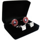 kilofly Cufflinks Combo [Set of 2 pairs] - Captain America, with Velvet Gift Box