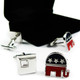 kilofly Cufflinks Combo [Set of 2 pairs] - Republican Star, with Velvet Gift Box