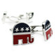 kilofly Cufflinks Combo [Set of 2 pairs] - Republican Star, with Velvet Gift Box