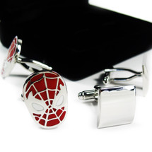 kilofly Cufflinks Combo [Set of 2 pairs] - Spiderman, with Velvet Gift Box