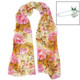 kilofly Small Floral Scarf, with Crystal Rhinestone Cat Brooch - Blooming Flower