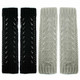kilofly Fingerless Gloves Arm Warmers Value Pack [Set of 2 Pairs] - Grey, Black