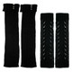 kilofly Fingerless Arm Long Gloves and Leg Warmers Combo Set, 2 Pairs - Black