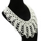 kilofly White Faux Pearl False Collar Necklace, Coco, with Rhinestone Cat Pin