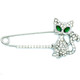 kilofly White Faux Pearl False Collar Necklace, Coco, with Rhinestone Cat Pin