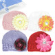 KF Baby Soft Crochet Beanie Hat with Flower Clip, Set of 4 (4 Hats + 4 Clips)