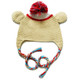 KF Baby Animal Beanie Hat, with Ear Flaps, Monkey, Brown, 4 Pinback Buttons