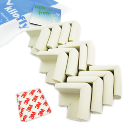 KF Baby Table Corner Guard, White, 12pc, with kilofly Refrigerator Magnet