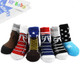 KF Baby Non-Skid Baby Boy Shoe Socks, 6 pairs, for 6 - 18 Months