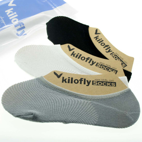 kilofly Non-Skid Silicone Patch Womens Liner Athletic Socks  [Set of 3 Pairs]