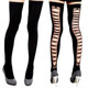 kilofly Black Thigh Highs Combo [Set of 2 Pairs] - Cross Net Back & Bowknots