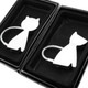 kilofly Chrome Keychain Pair - for Lovers - Kitty & Max