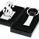 kilofly Chrome Keychain & Money Clip Set - Black Sweet Cherry