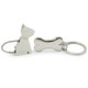 kilofly Chrome Keychain Set - Dog Toby and His Bone [Set of 2 Keychains]