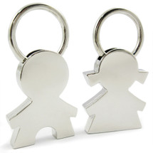 kilofly Chrome Keychain Set - for Lovers - Choc & Nut [Set of 2 Keychains], with kilofly Mini Gift-for-You Card