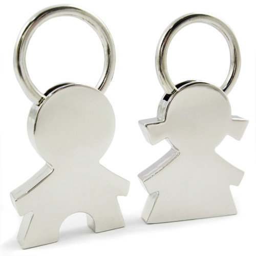 kilofly Chrome Keychain Set - for Lovers - Choc & Nut [Set of 2 Keychains], with kilofly Mini Gift-for-You Card