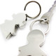 kilofly Chrome Keychain Set - for Lovers - Choc & Nut [Set of 2 Keychains], with kilofly Mini Gift-for-You Card