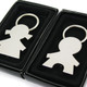 kilofly Chrome Keychain Set - for Lovers - Choc & Nut [Set of 2 Keychains], with kilofly Mini Gift-for-You Card