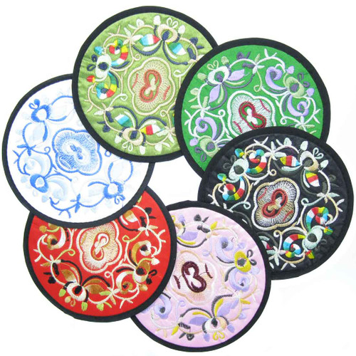 kilofly Vintage Ethnic Floral Design Coaster [Set of 6], with kilofly Mini Gift-for-You Card