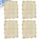 kilofly Handmade Crochet Cotton Lace Table Placemats Doilies Value Pack [Set of 4]