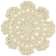 kilofly Small Handmade Crochet Round Cotton Lace Table Placemats Doilies for Cup/Glass Value Pack [Set of 4], Medallion, Beige