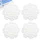 kilofly Small Handmade Crochet Round Cotton Lace Table Placemats Doilies for Cup/Glass Value Pack [Set of 4], Medallion, White