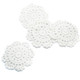 kilofly Small Handmade Crochet Round Cotton Lace Table Placemats Doilies for Cup/Glass Value Pack [Set of 4], Medallion, White