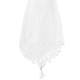 kilofly Heritage Floral Lace Table Runner with Tassels, White