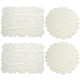 kilofly Butterfly Lace Reversible Table Placemats Doilies Value Pack [Set of 4], White & Beige