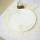 kilofly Butterfly Lace Reversible Table Placemats Doilies Value Pack [Set of 4], White & Beige