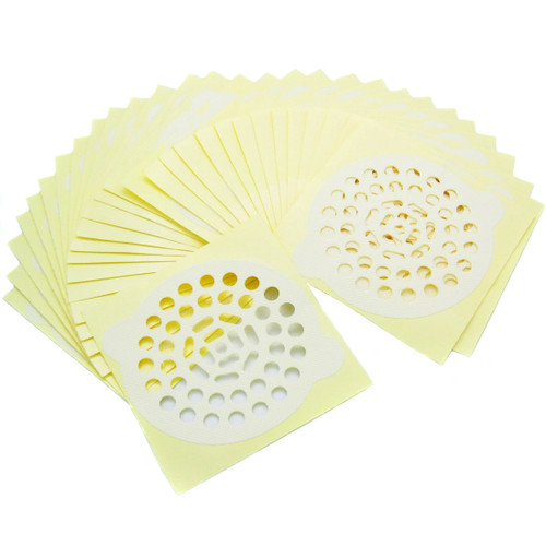 kilofly Shower Sink Tub Drain Protector Disposable Peel and Stick Hair Trap Value Pack [Set of 30]