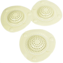 kilofly Silicone Shower Sink Tub Drain Protector Value Pack [Set of 3], off White