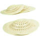 kilofly Silicone Shower Sink Tub Drain Protector Value Pack [Set of 3], off White