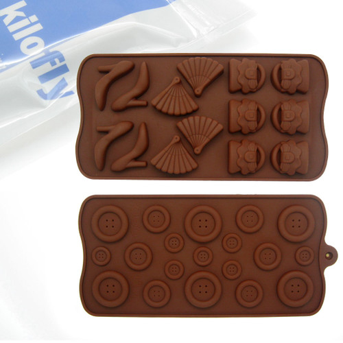 kilofly Silicone Chocolate  Mold Tray Pack [Set of 2], Fashion Collection