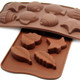 kilofly Silicone Chocolate Mold Tray Pack [Set of 2], Leaves & Sea Shells