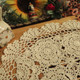 kilofly Crochet Cotton Lace Placemats Doilies 4pc, Oval, Beige, 12 x 17 inch